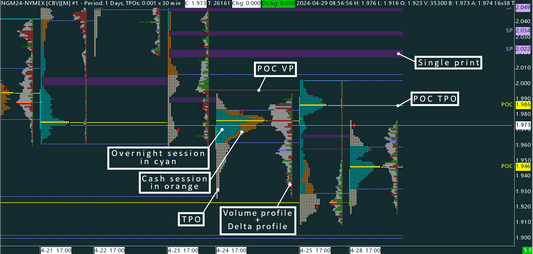 Natural gas (NG) Time Price Opportunity profile (TPO)