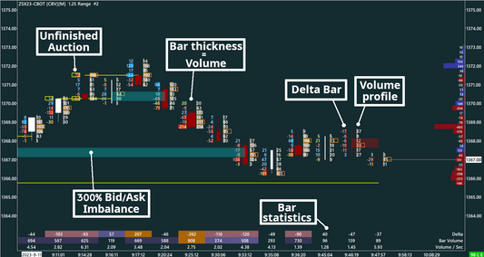 Delta Footprint, Soybean, 6 ticks range bars